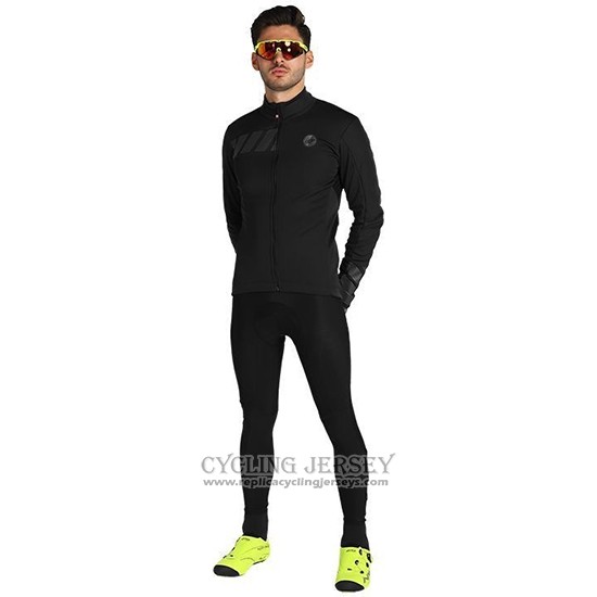 2019 Cycling Jersey Castelli Raddoppia 2 Black Long Sleeve And Bib Tight